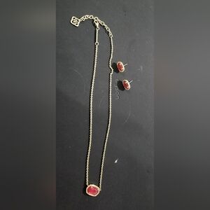 Kendra Scott Gold Necklace with Red Accents